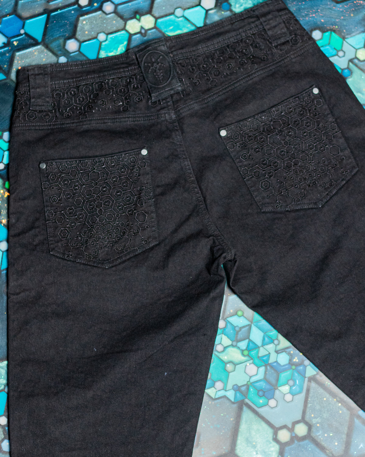 Corsaire Men / Denim Stretchy Digital Embroidey Stonewashed - Black KAMBOZII